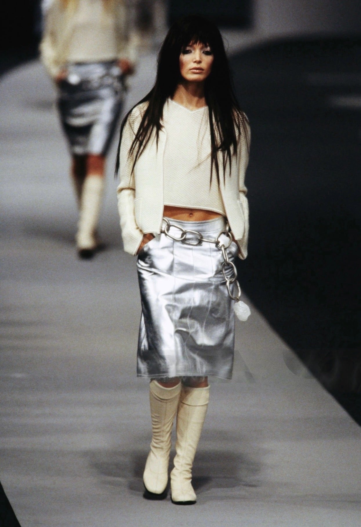 FW 1999 Chanel leather skirt