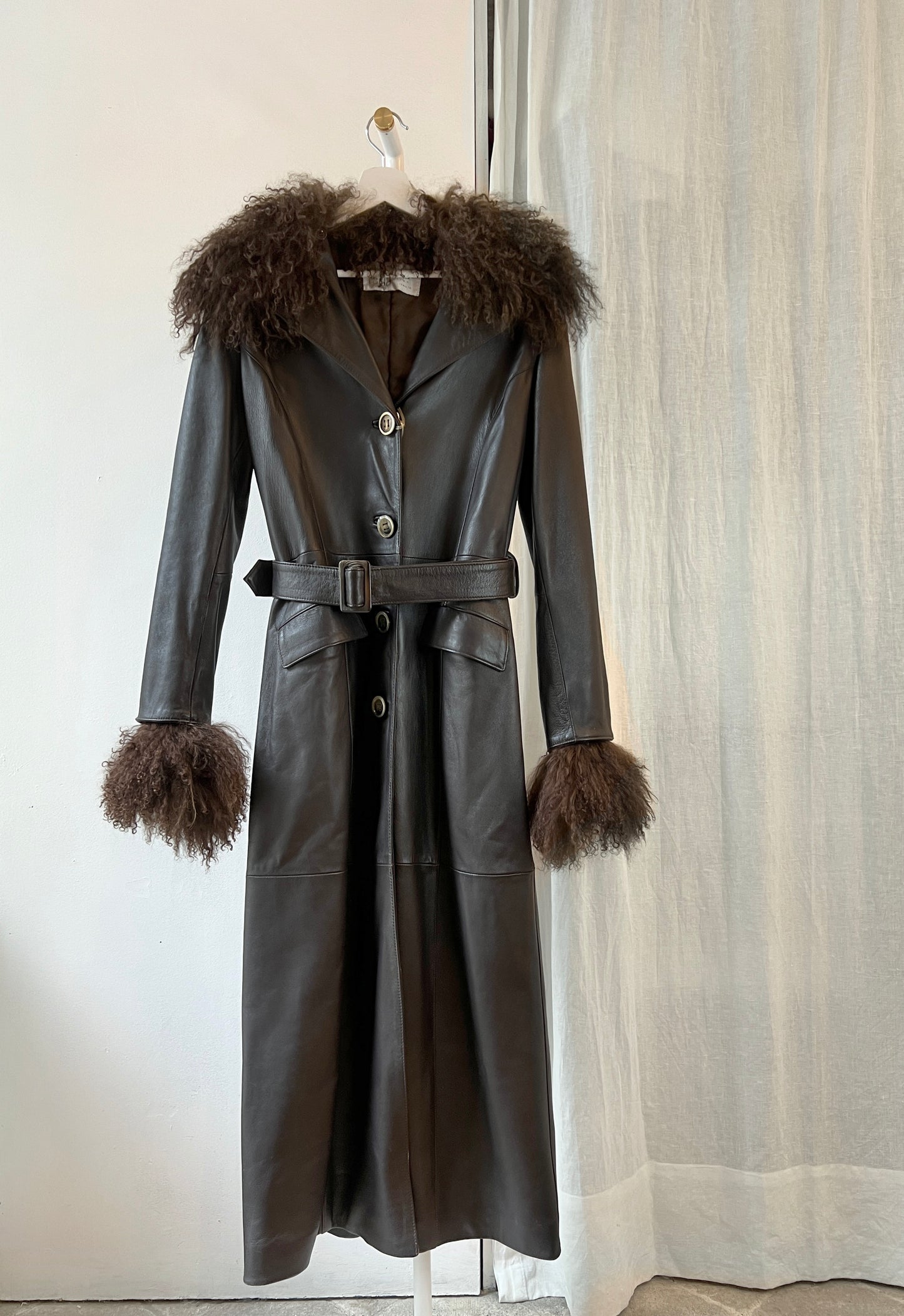 1990 leather and fur coat