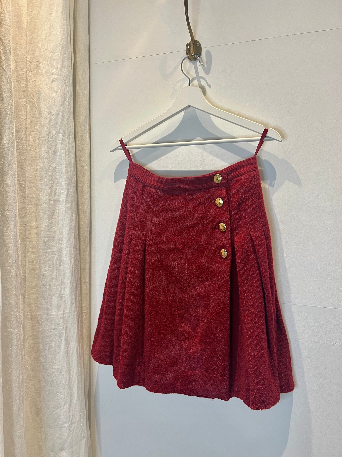 1980 YSL pleated wool skirt