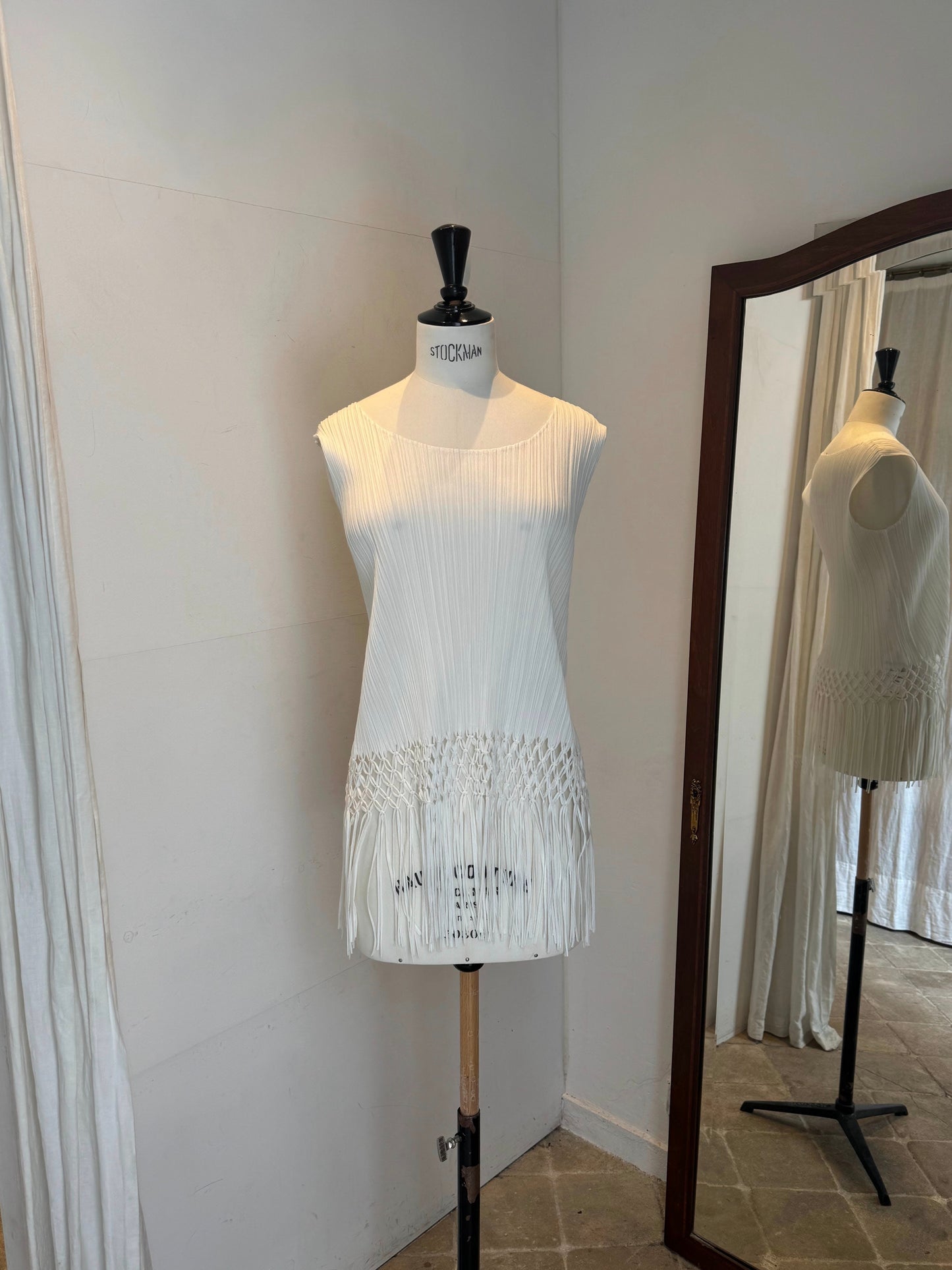 90's Issey Miyake pleats please tassel top