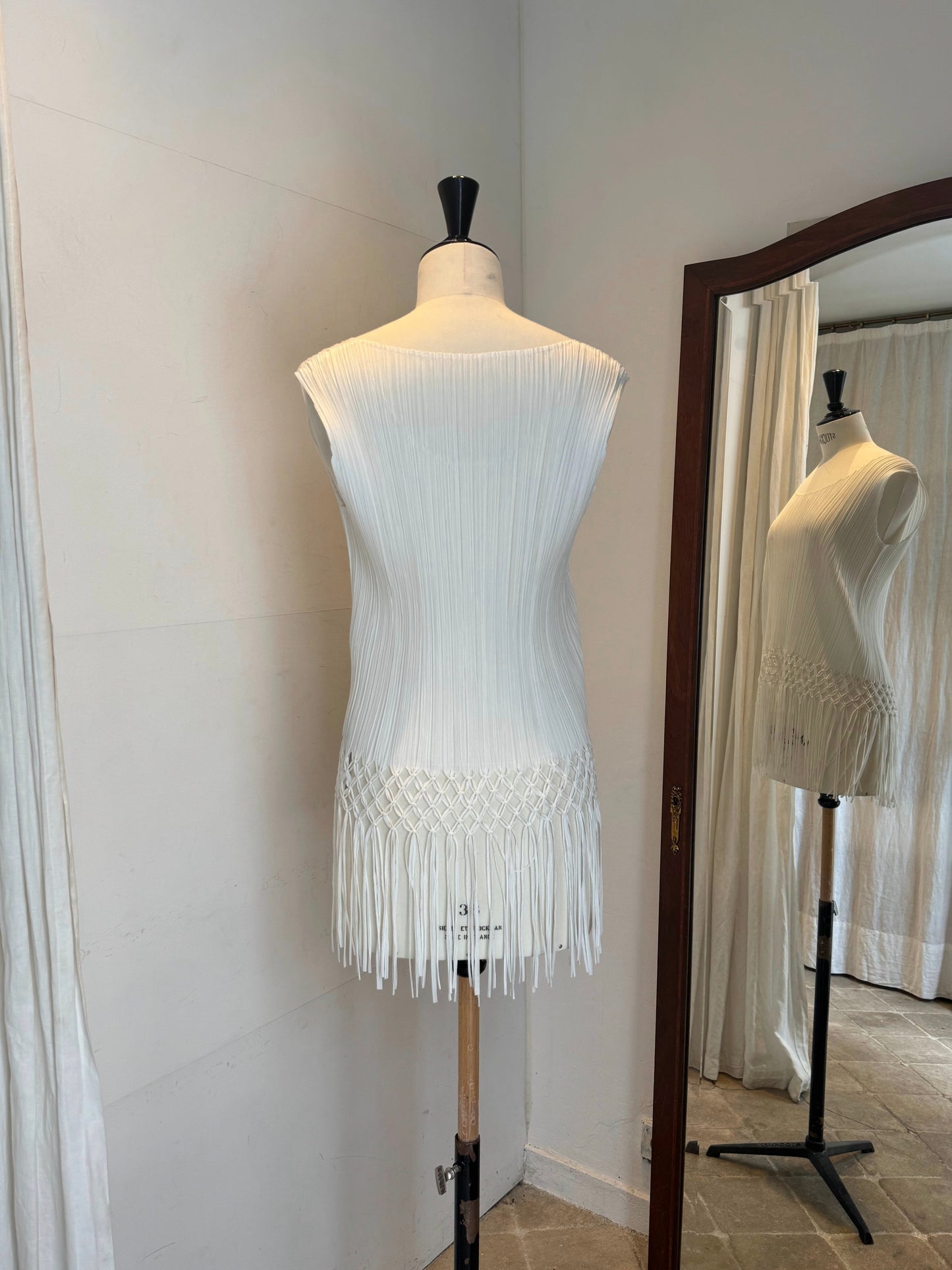 90's Issey Miyake pleats please tassel top
