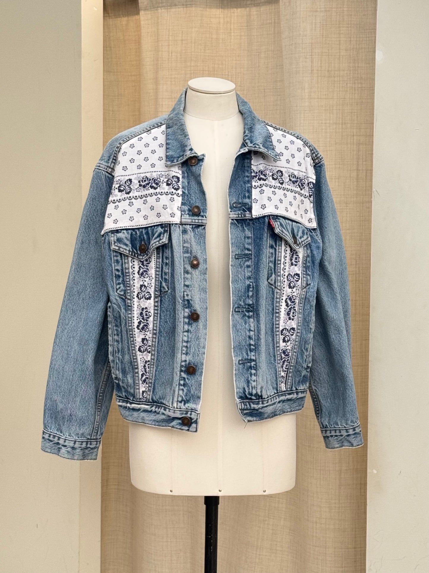 Levi's Denim Trucker jacket with bandana patchwork