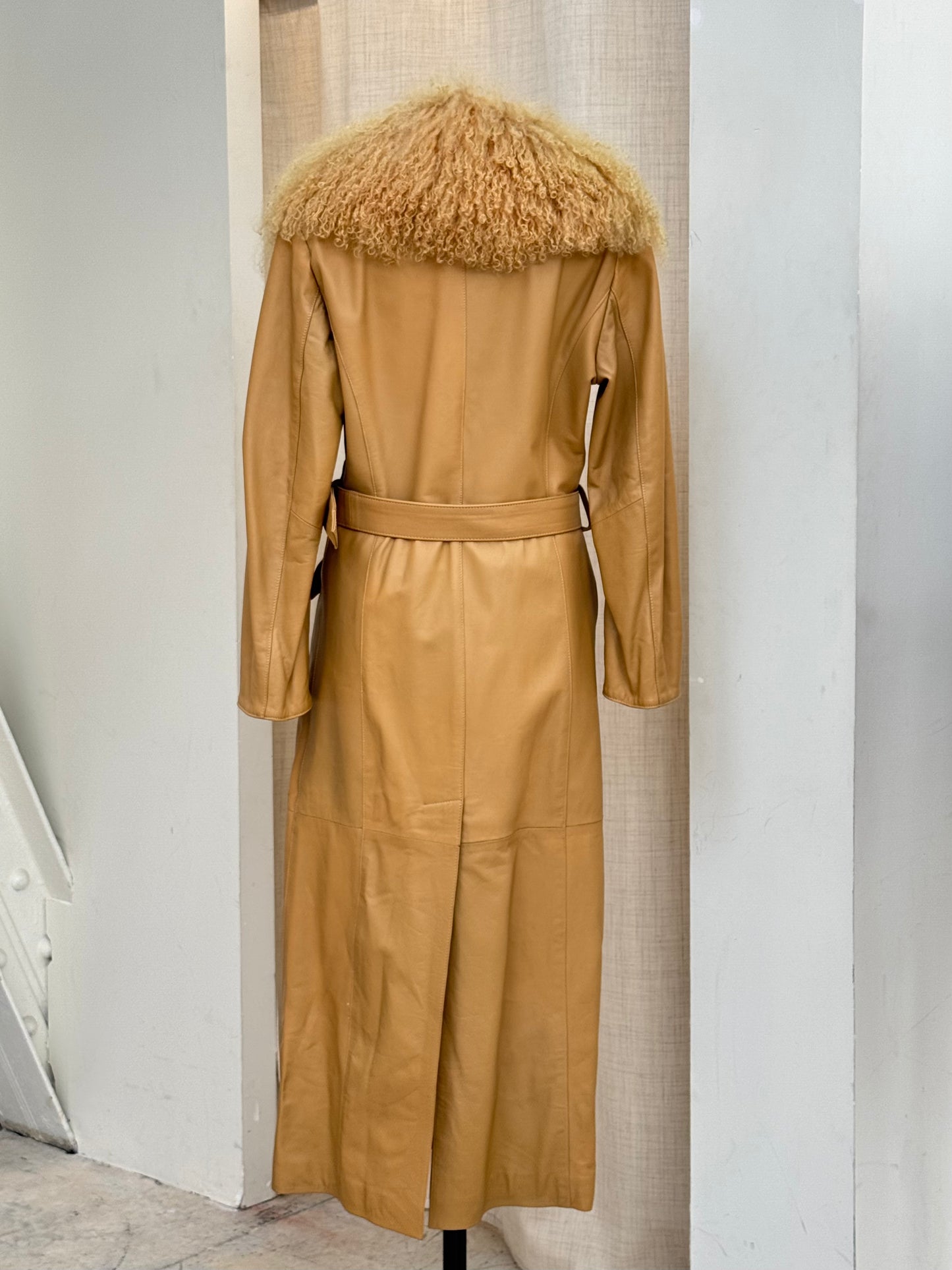 90’s 100% leather and fur coat
