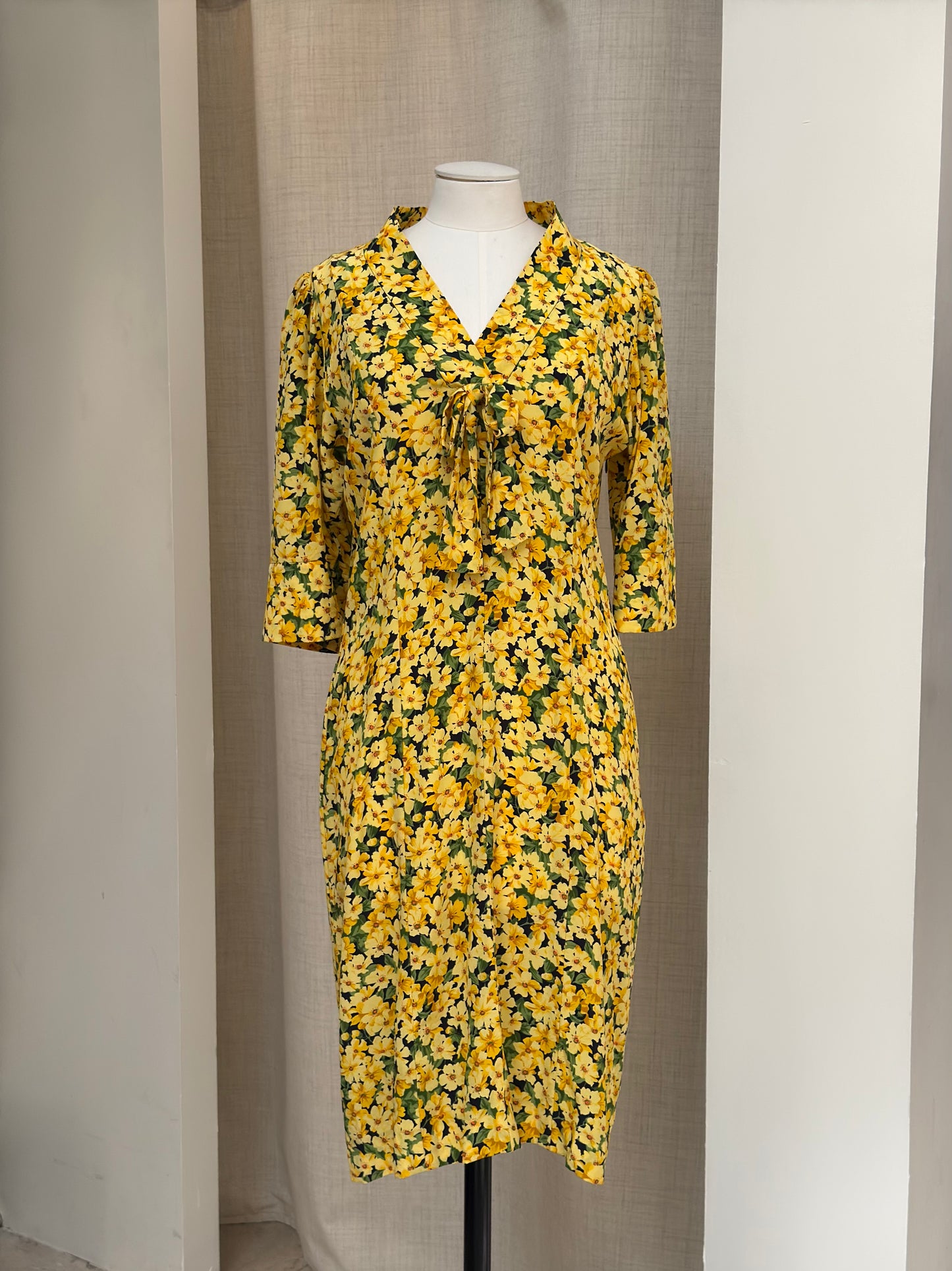 1980s YSL floral silk dress