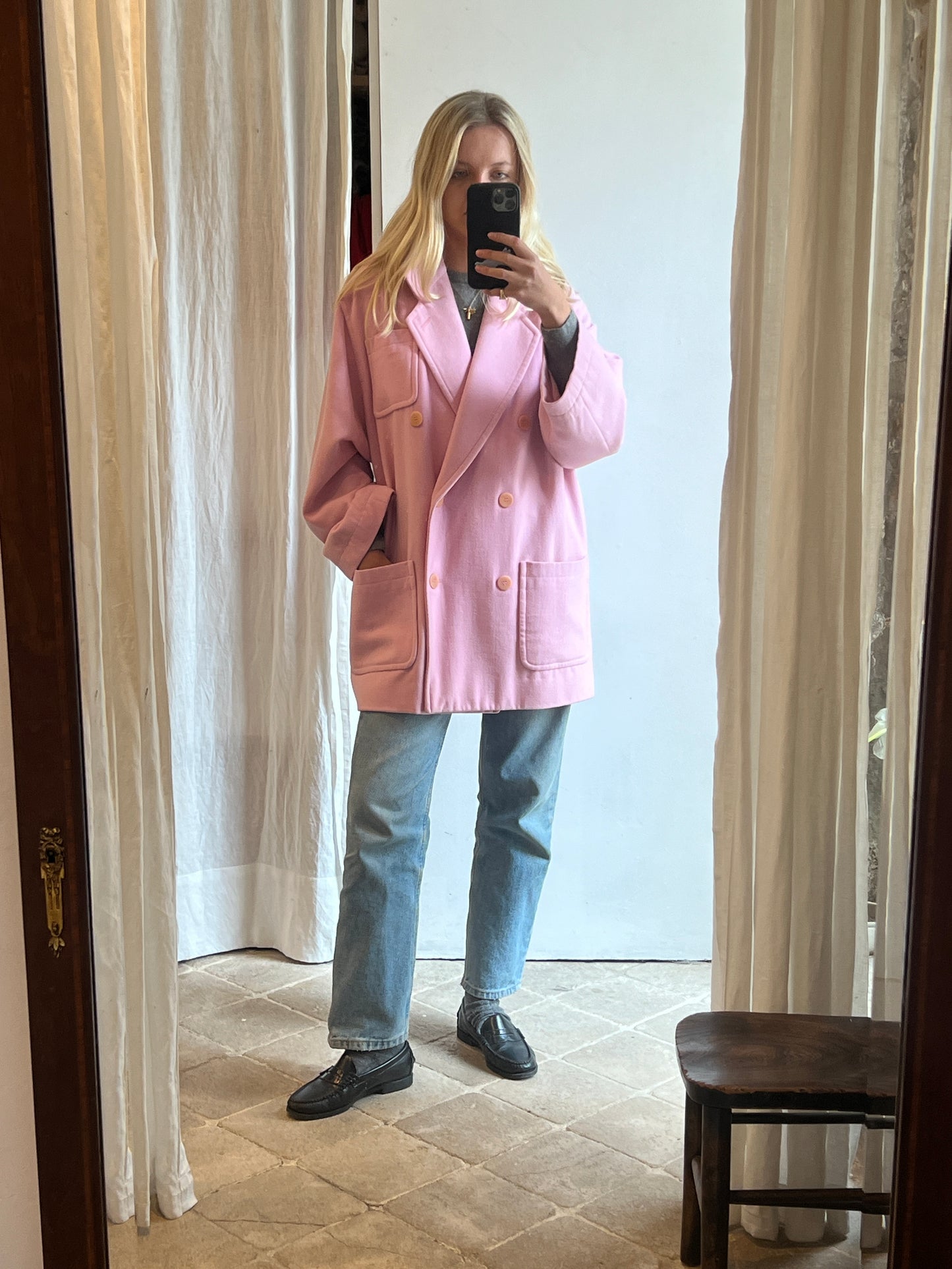 1980 pink Celine coat