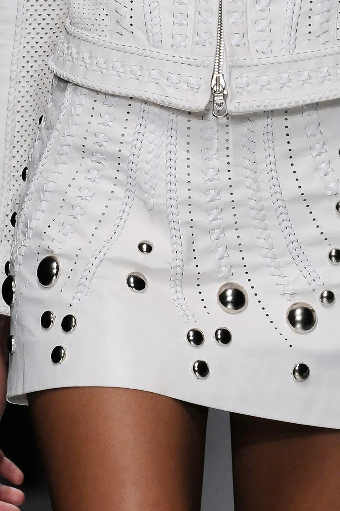SS 2010 Versace leather mini skirt