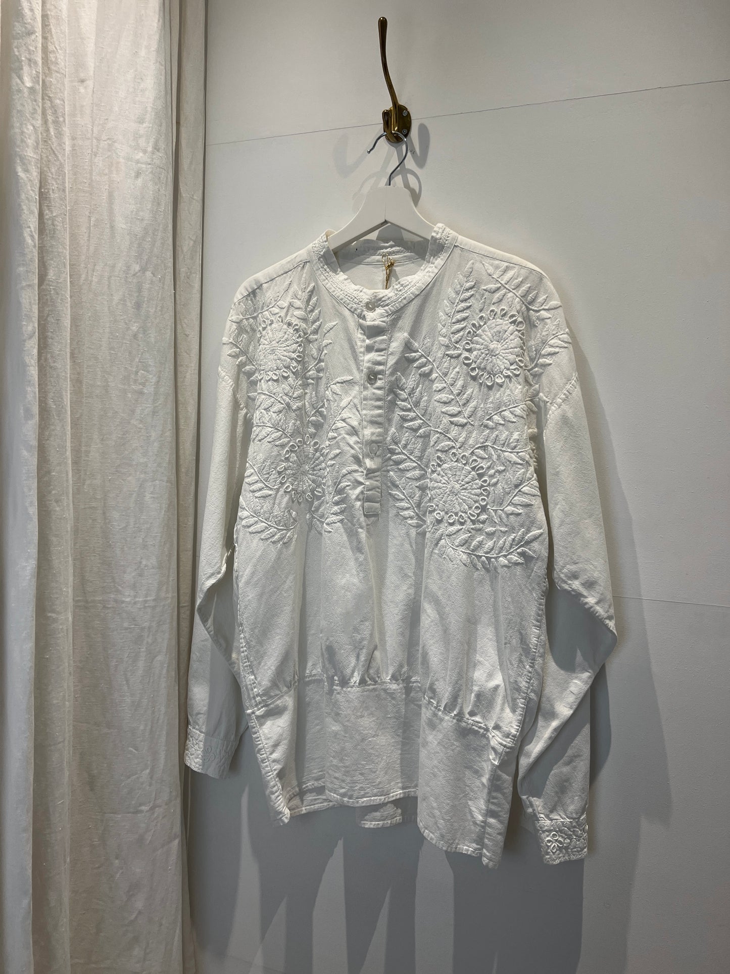 Antique embroidered cotton tunic