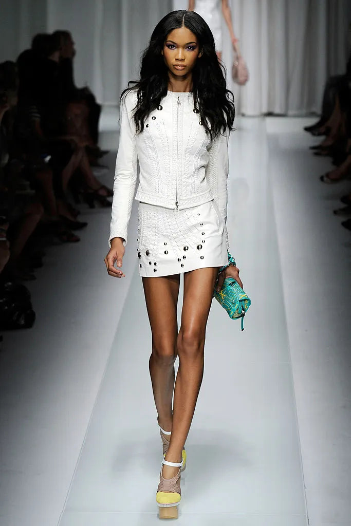 SS 2010 Versace leather mini skirt
