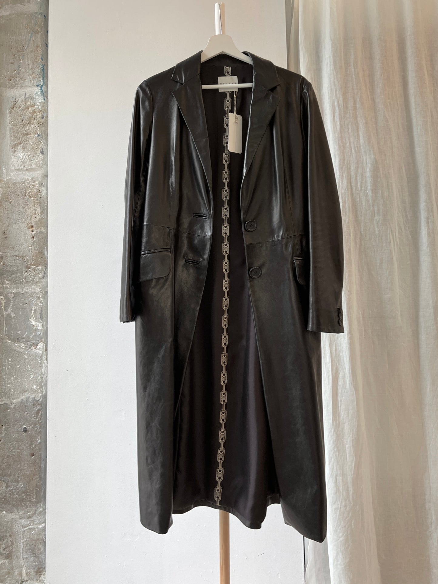 Celine leather coat