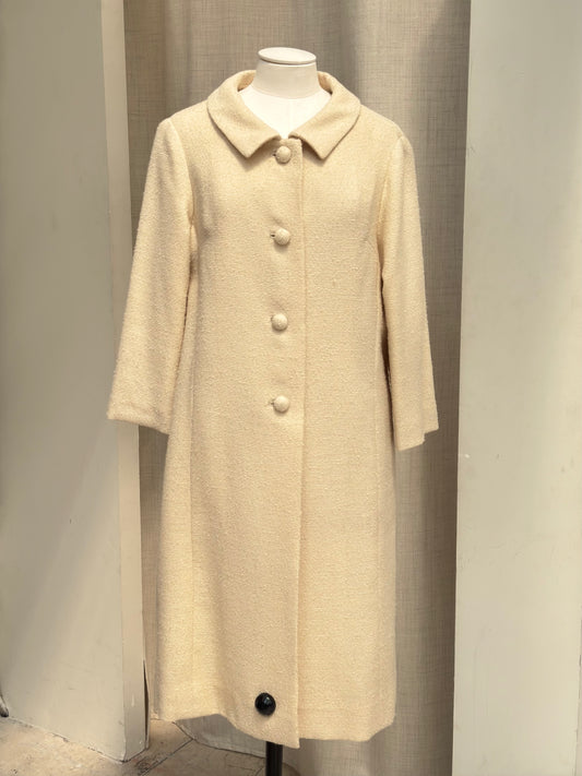 50's cream wool coat