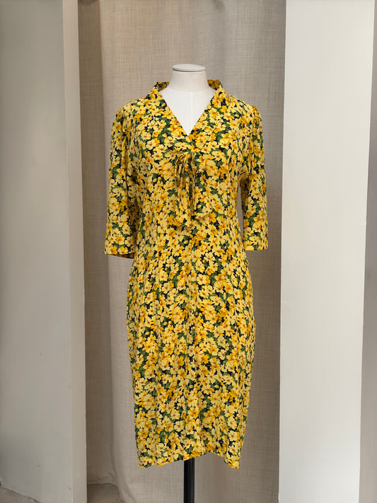 1980s YSL floral silk dress