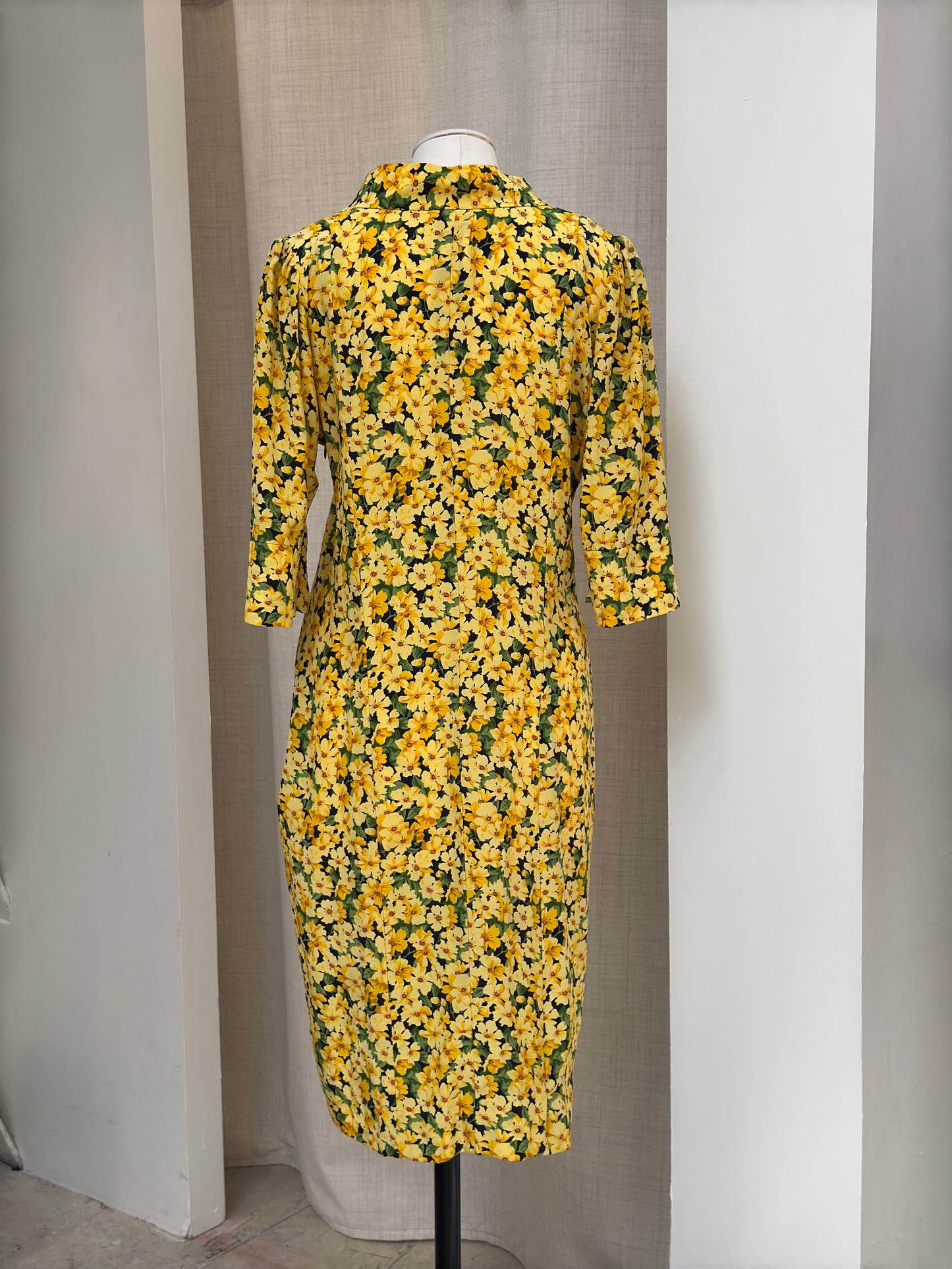 1980s YSL floral silk dress