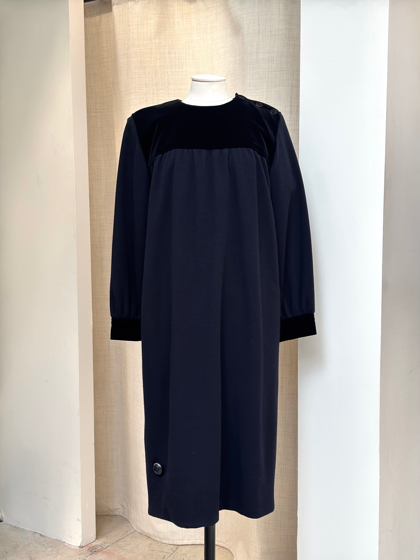 1970s Yves Saint Laurent Rive Gouche 100% wool dress
