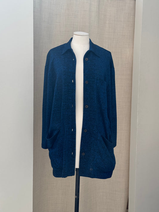 Jean Paul Gautier dark blue glitter cardigan