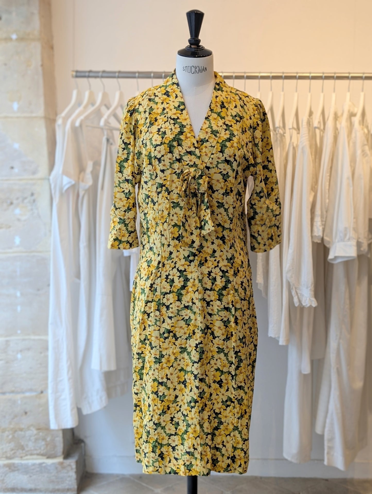 1980s YSL floral silk dress