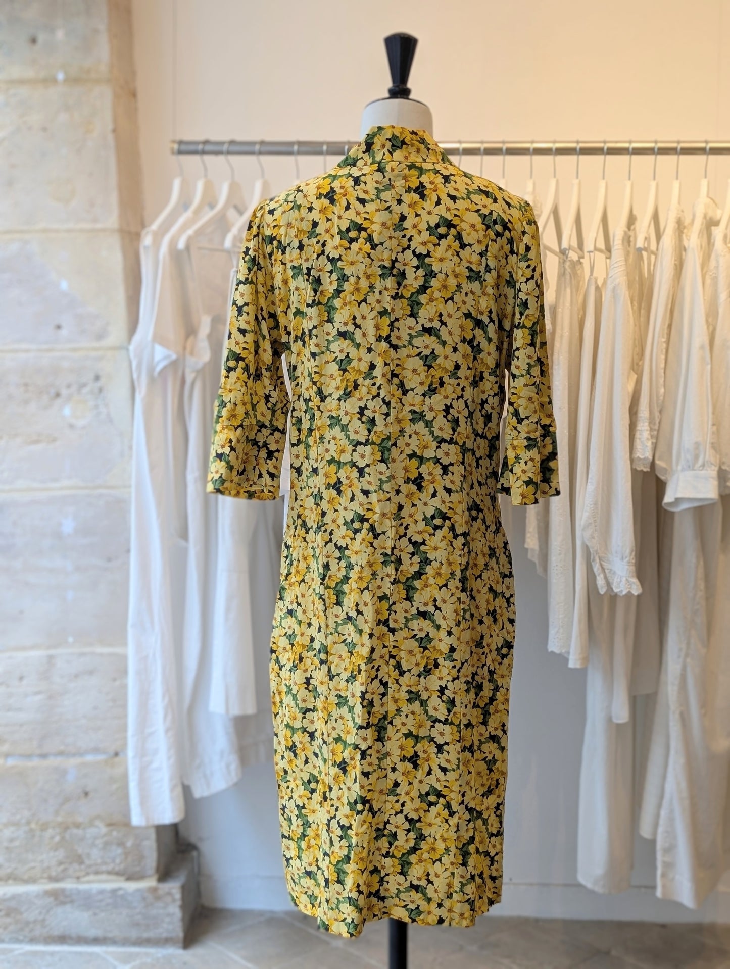1980s YSL floral silk dress