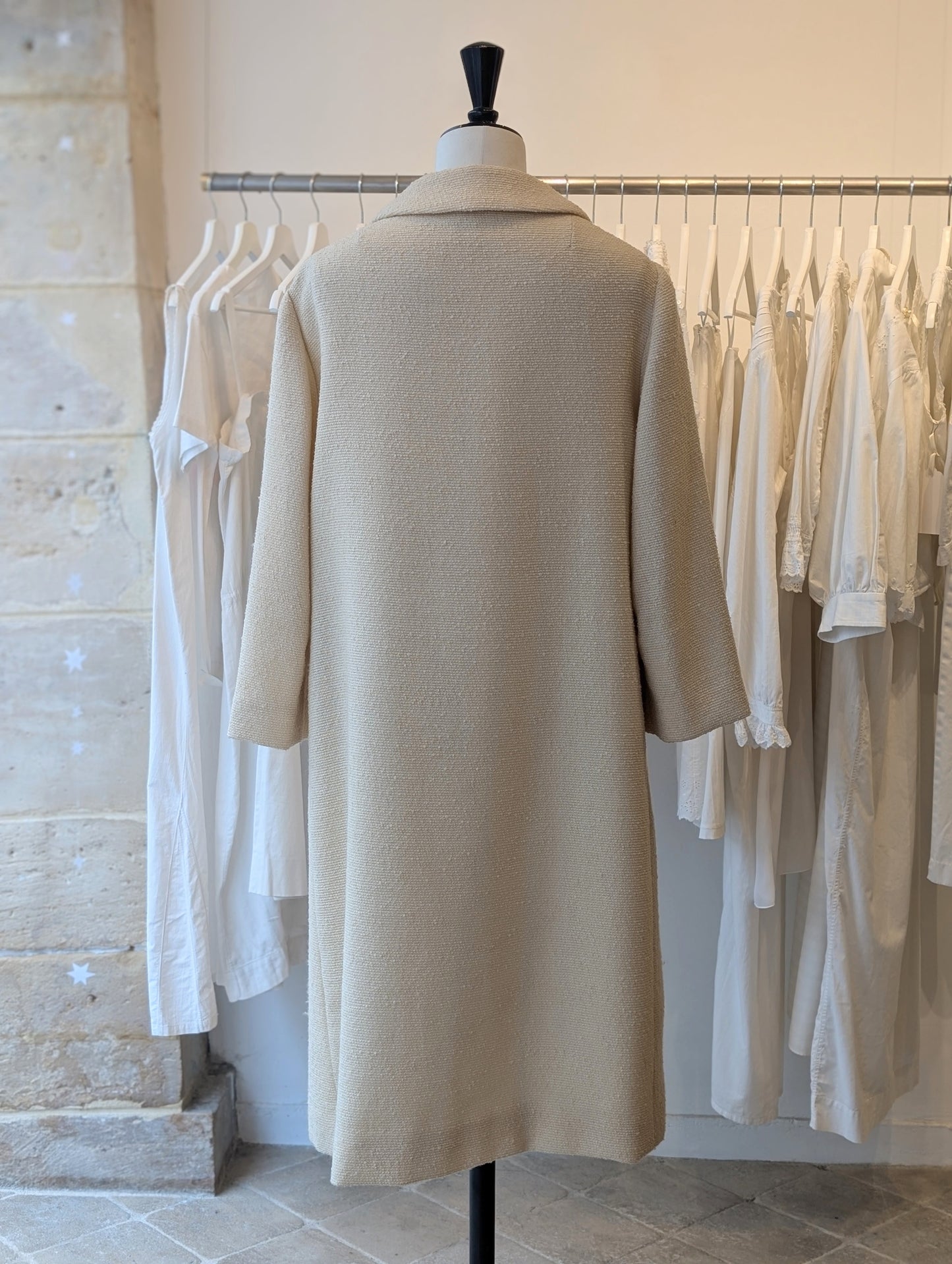 50's cream wool coat