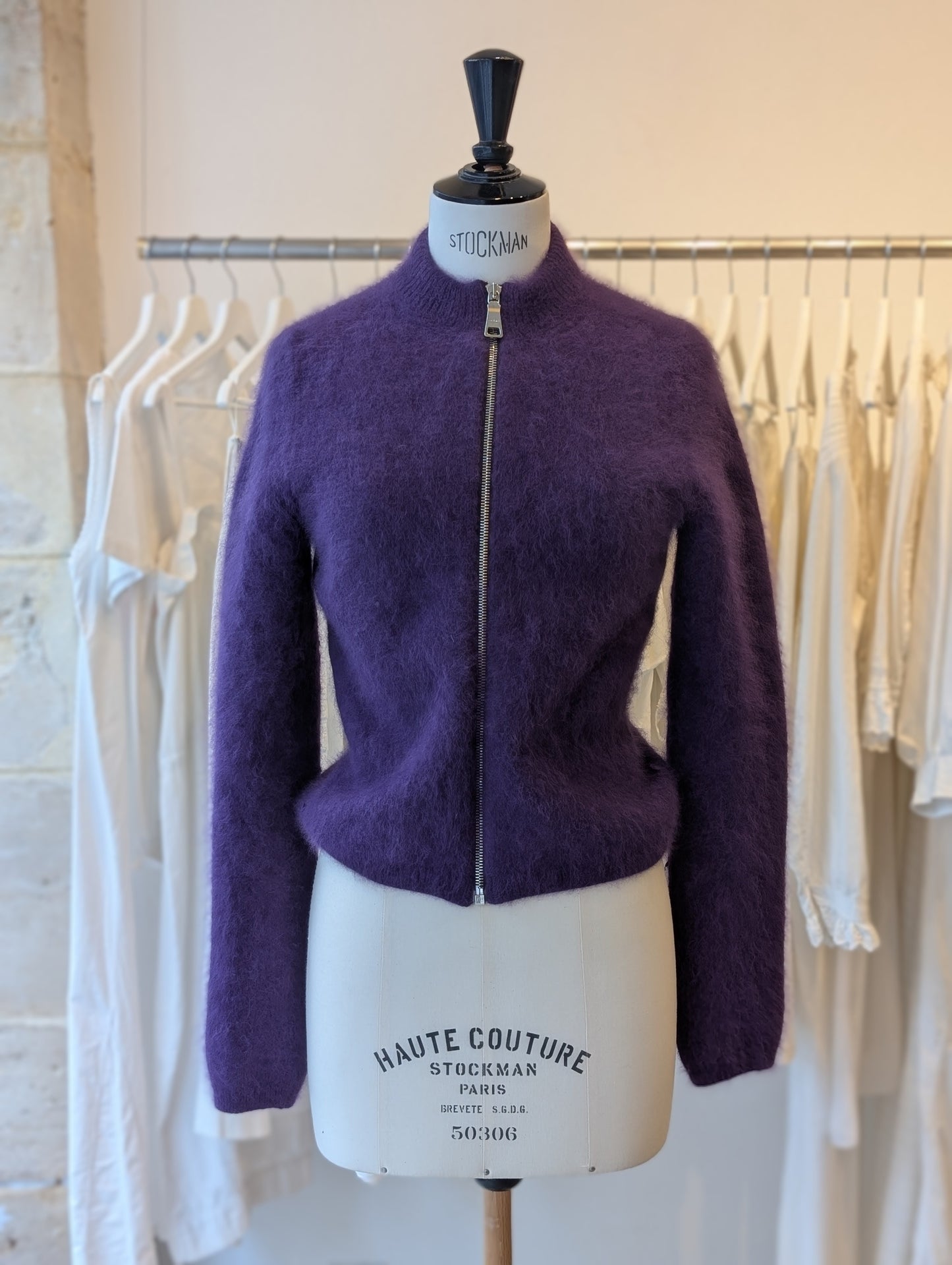 90' Prada purple angora cardigan