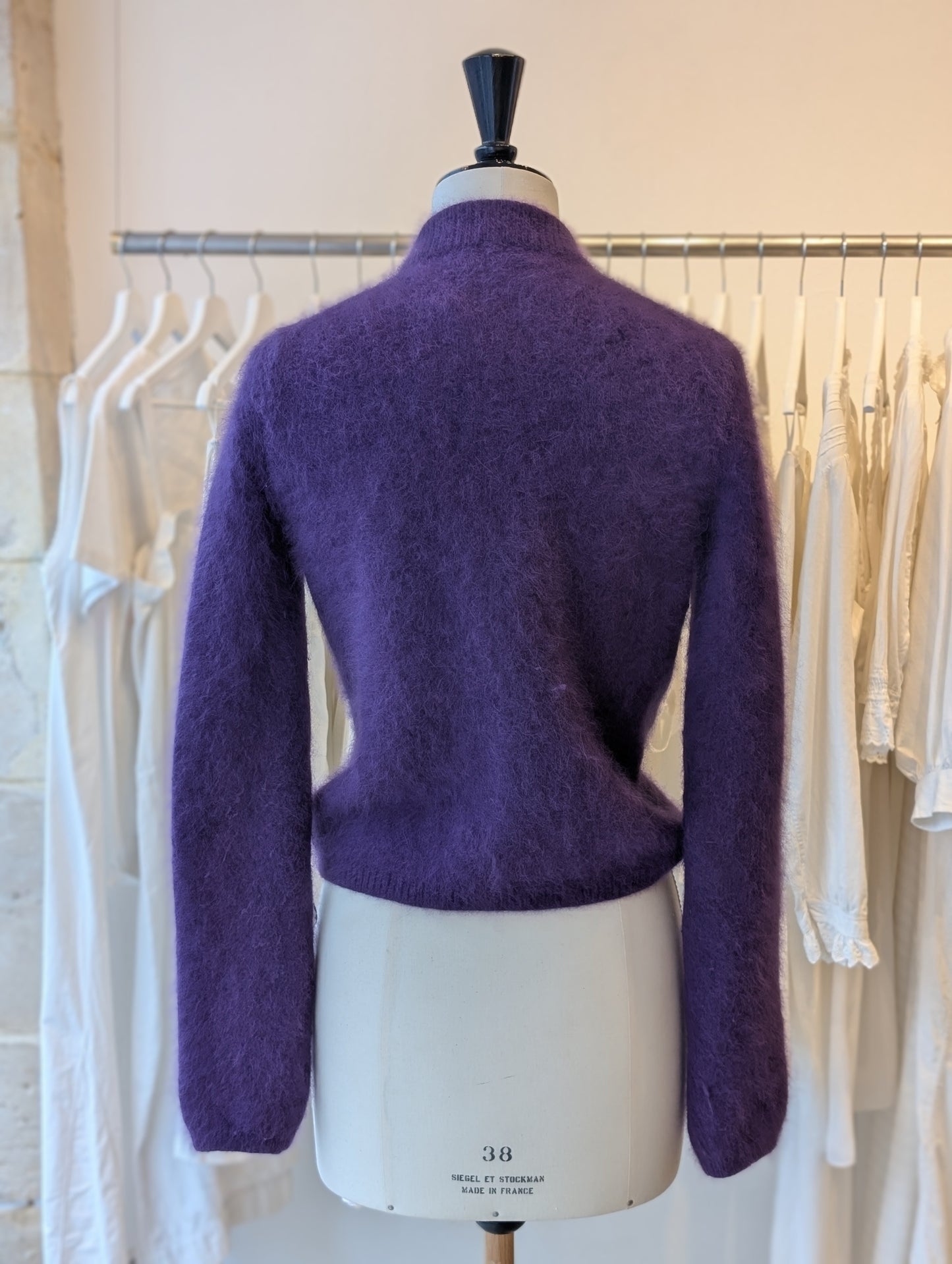 90' Prada purple angora cardigan