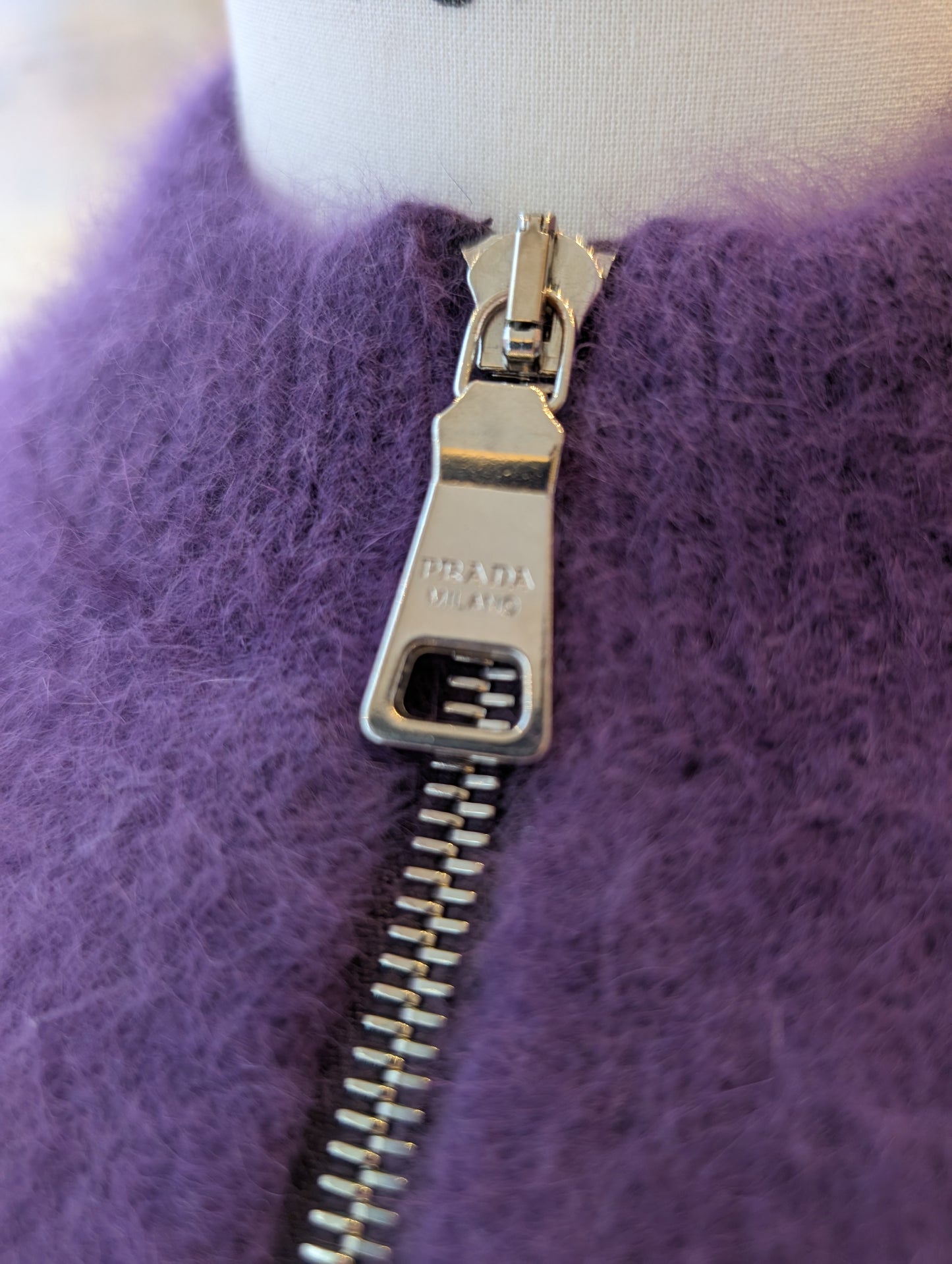 90' Prada purple angora cardigan