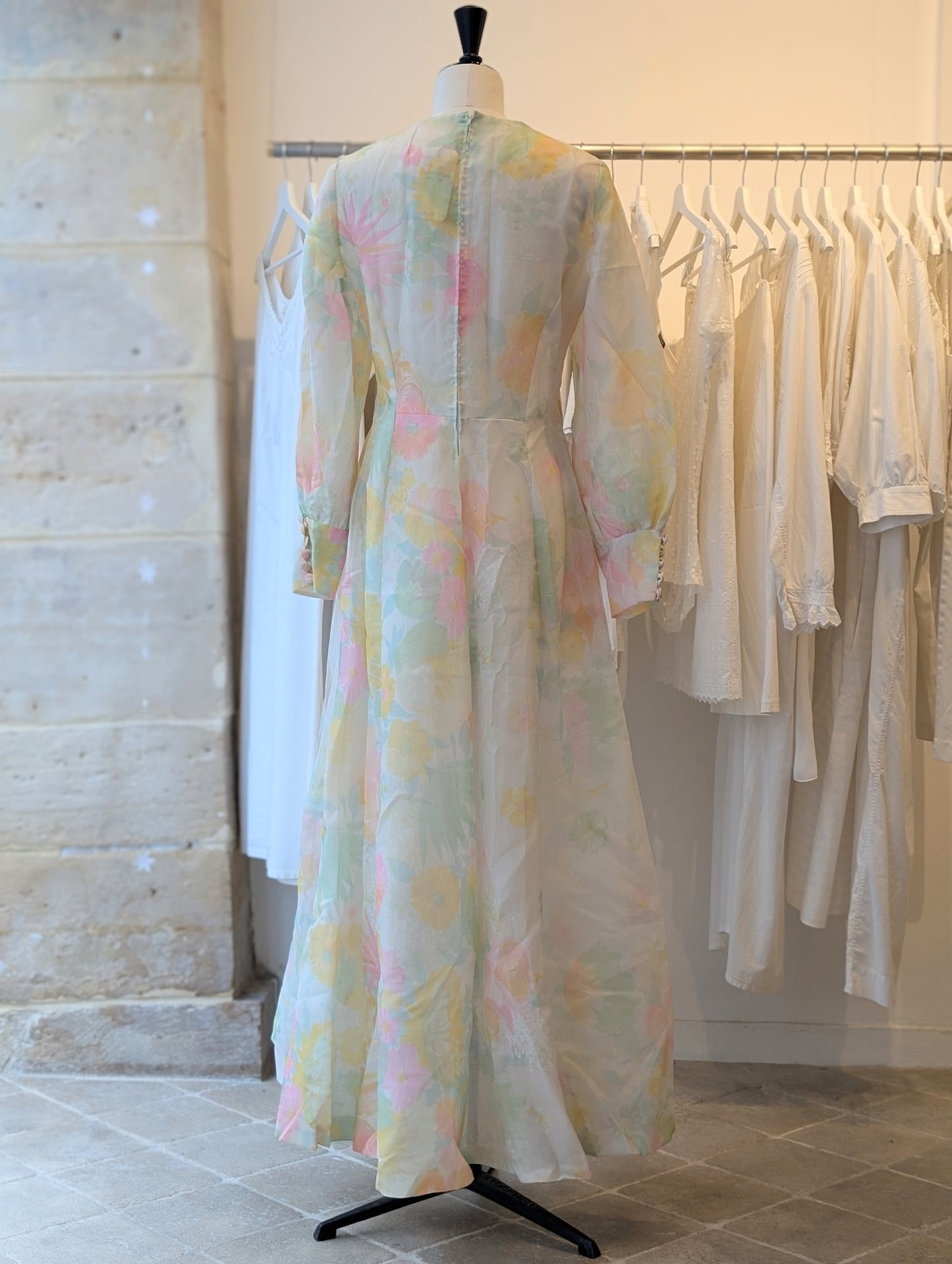 1960 long organza dress