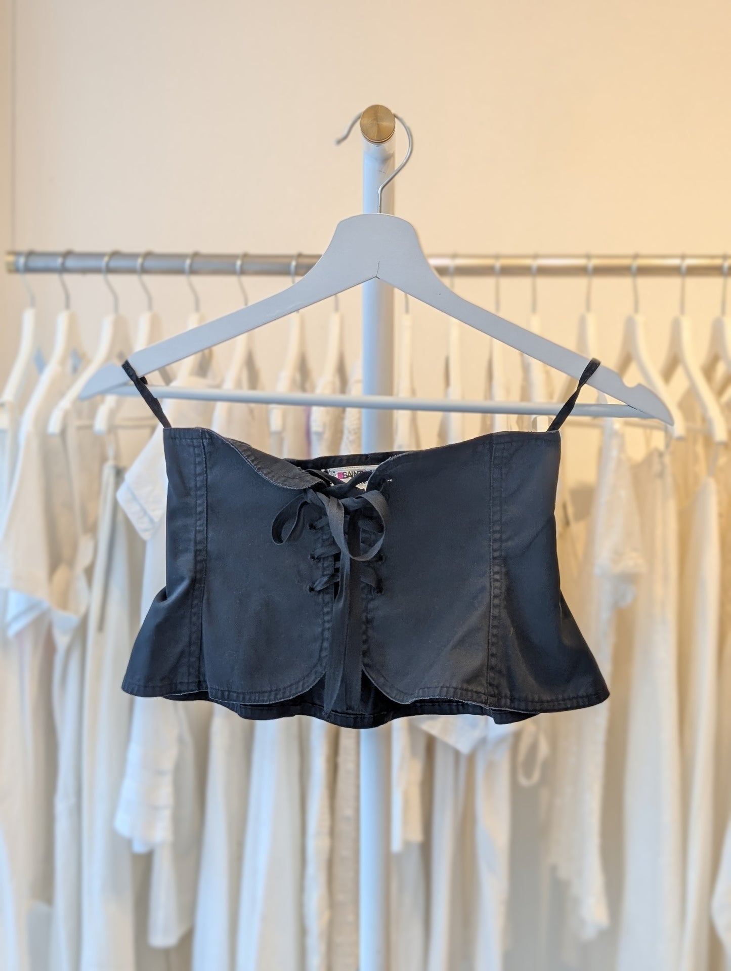 70's Saint Laurent black corset