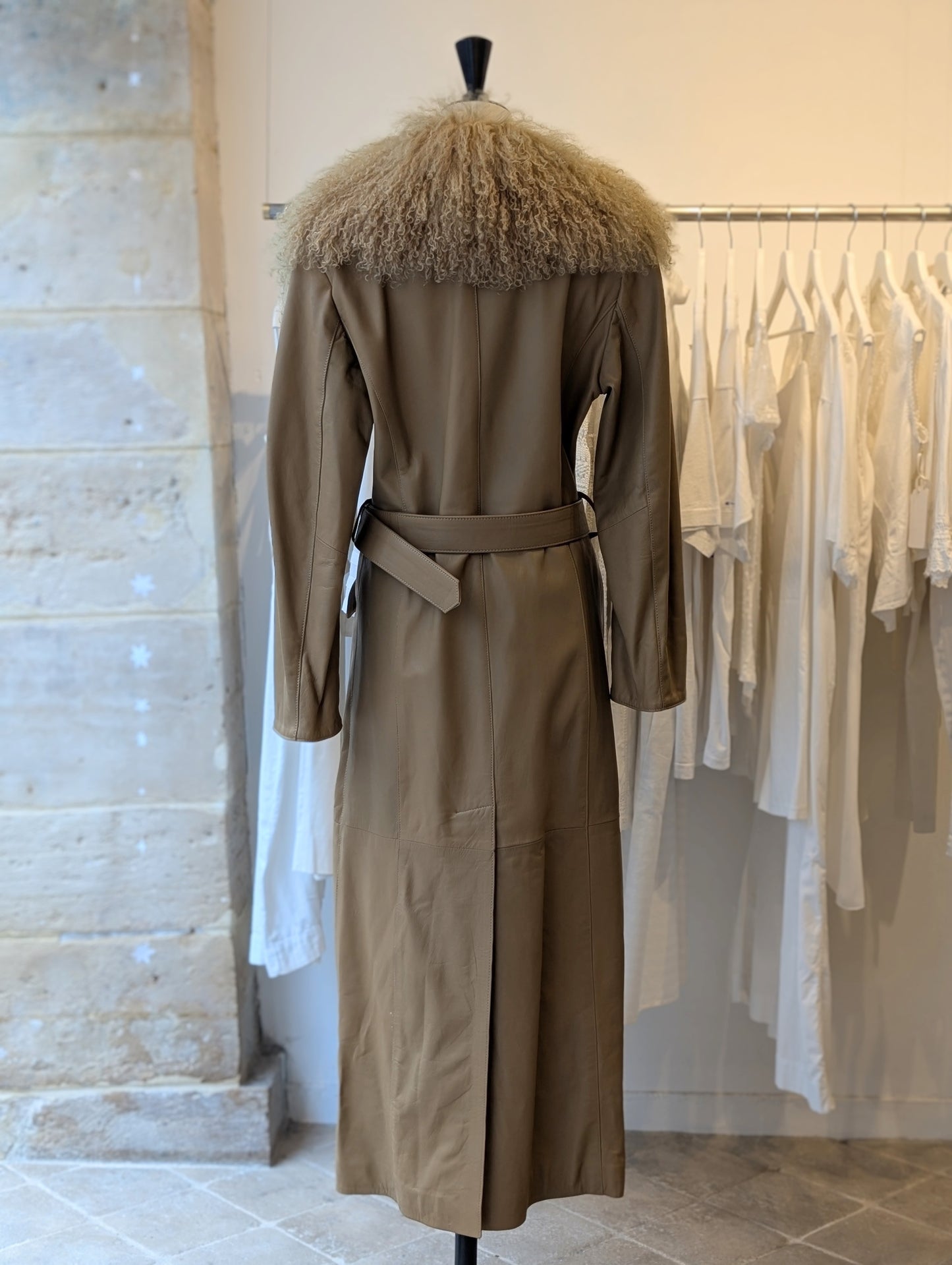 90’s 100% leather and fur coat