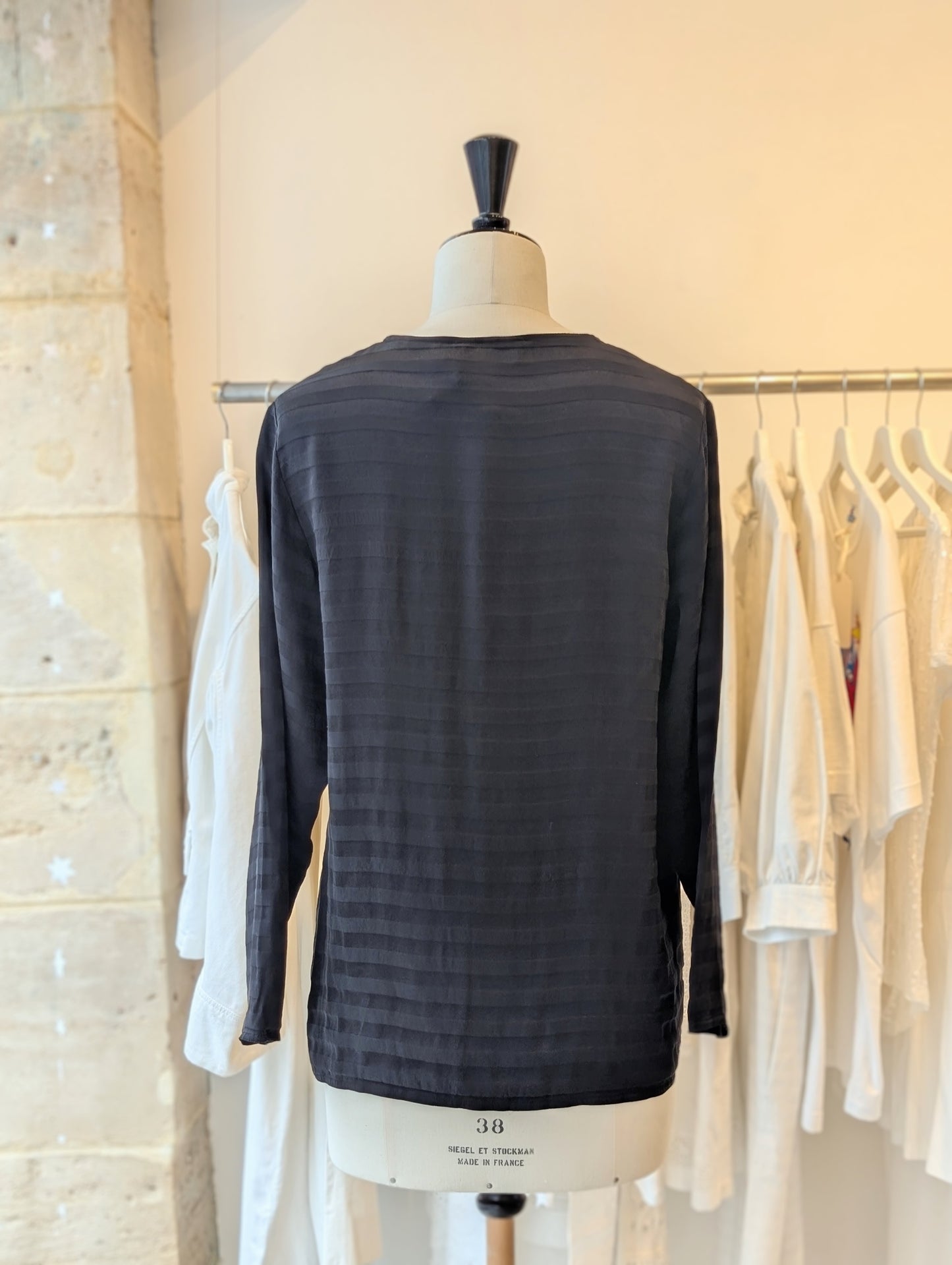 70's France Haneva long sleeve silk blouse