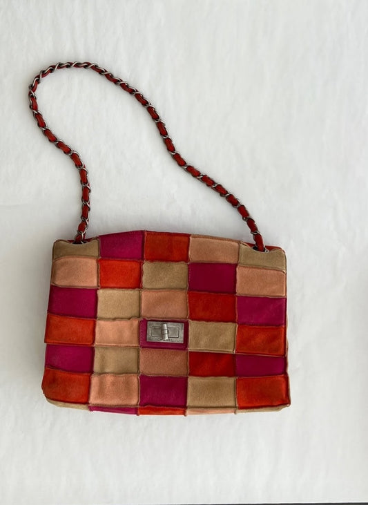 SS 2000 Chanel suede patchwork bag